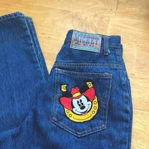 Vintage Disney Denim Jeans Western Mickey